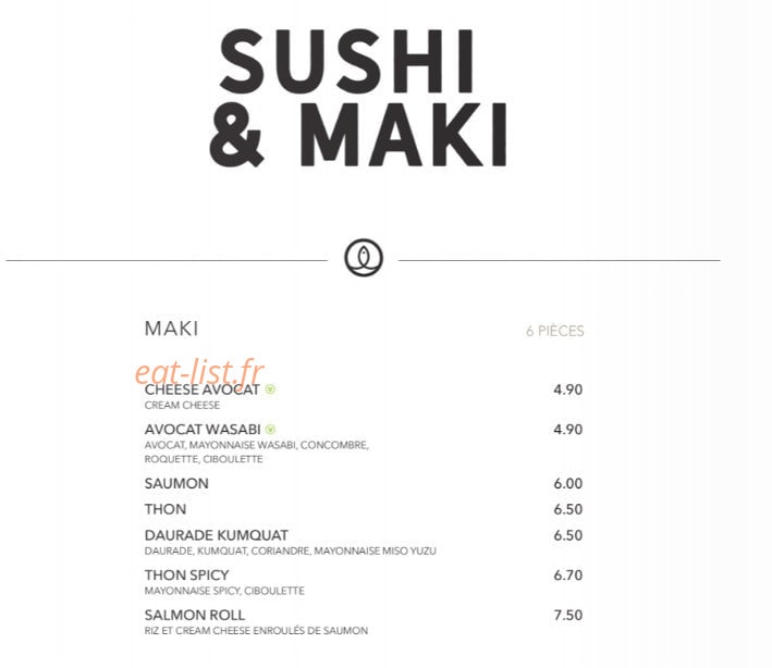 Sushi Shop — carte page 20