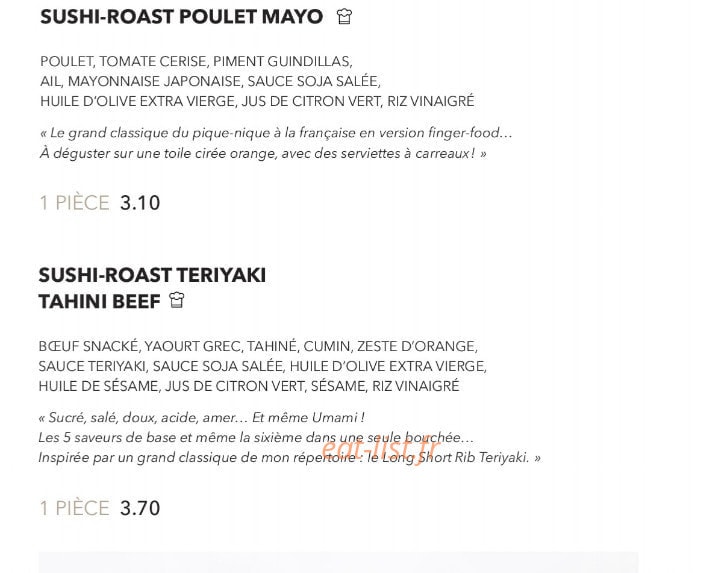 Sushi Shop — carte page 6