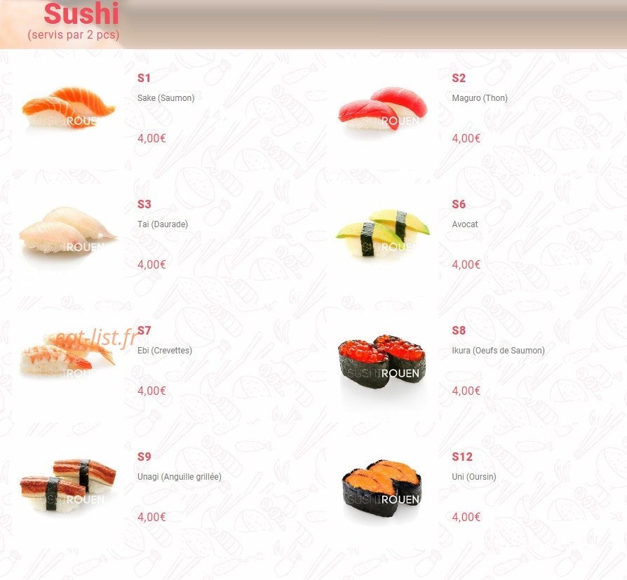 Sushi — carte page 3