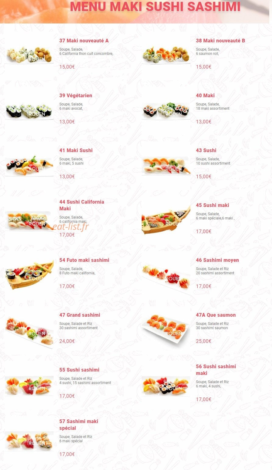 Sushi — carte page 10
