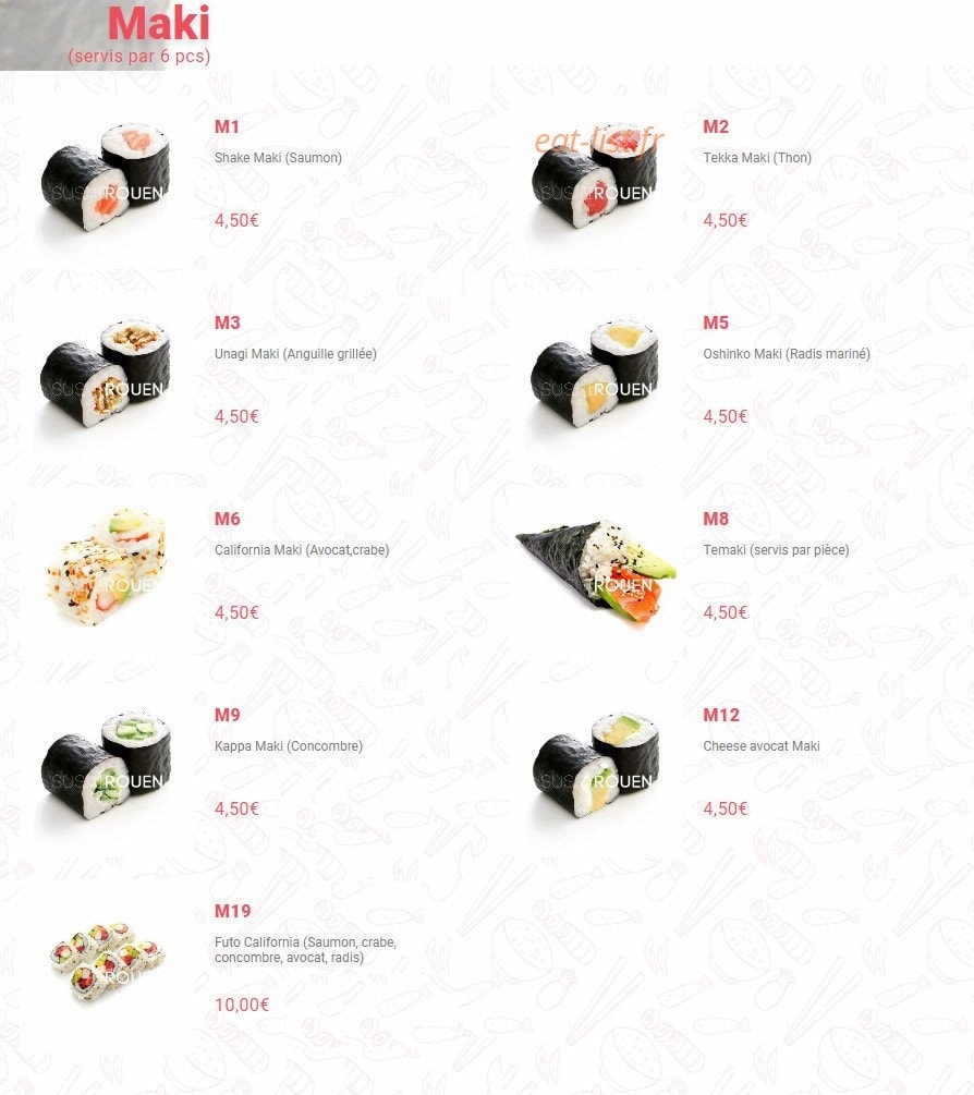 Sushi — carte page 5
