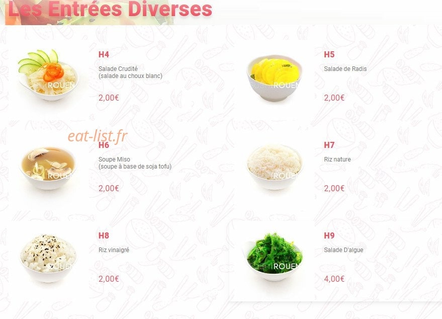 Sushi — carte page 1
