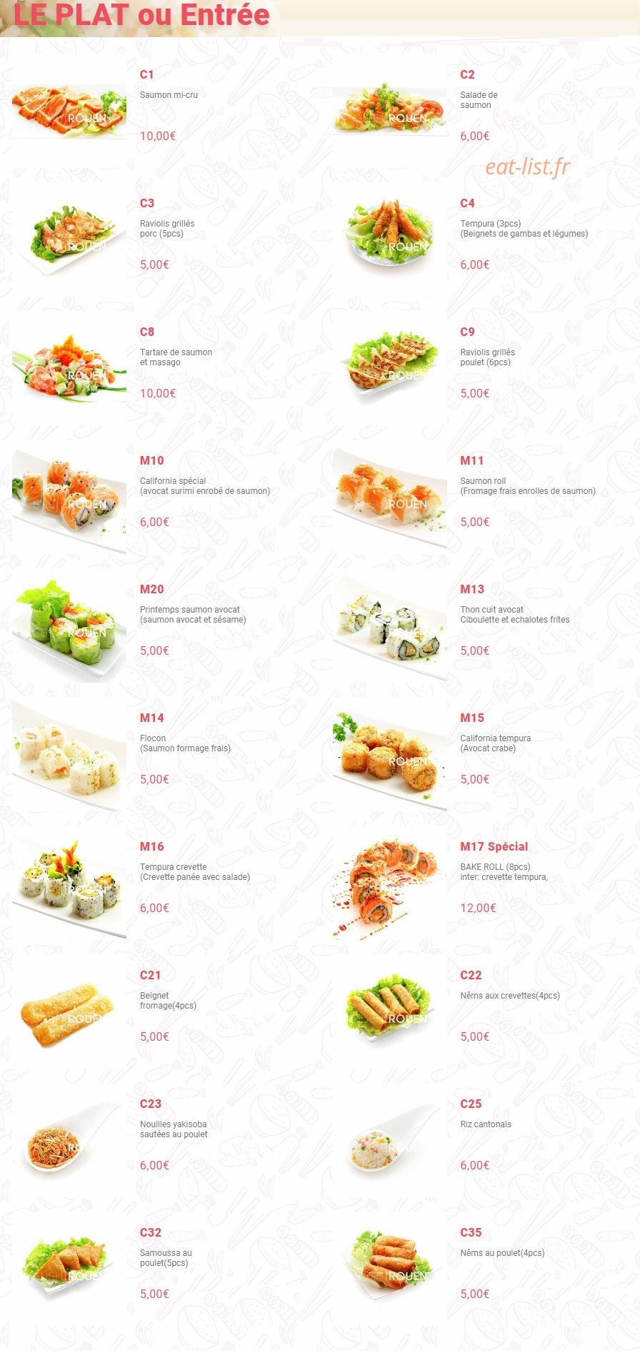 Sushi — carte page 2
