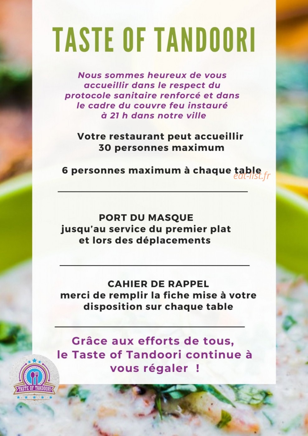 Taste of Tandoori — carte page 9