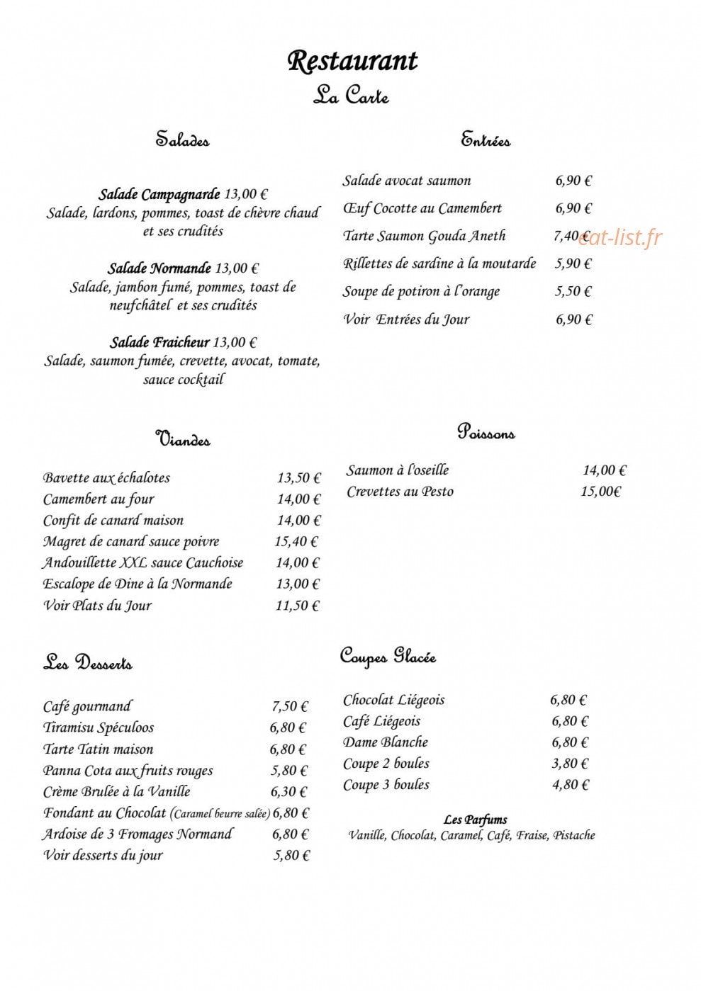 Taverne Saint Amant — carte page 2