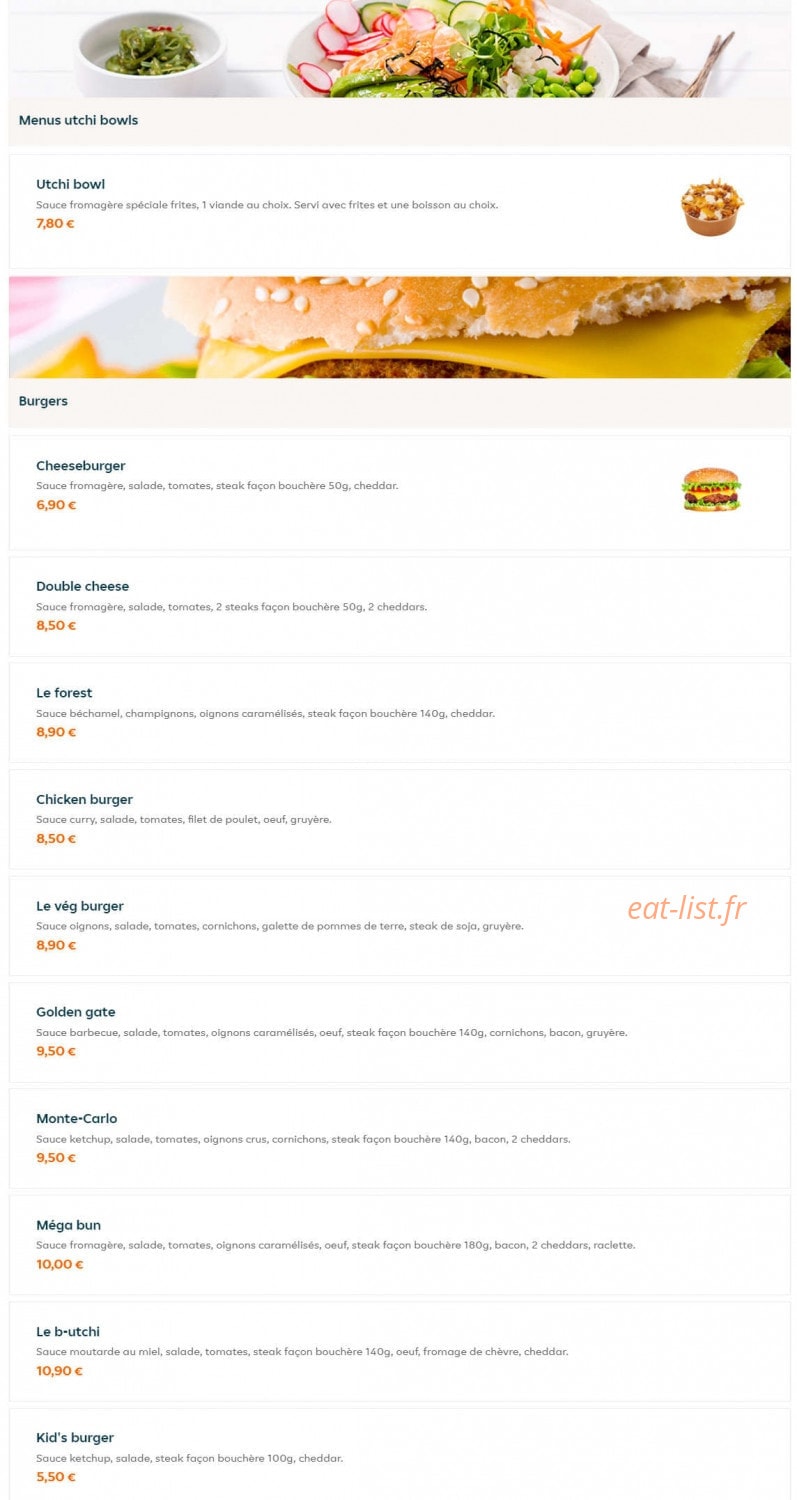 Utchi Food — carte page 2