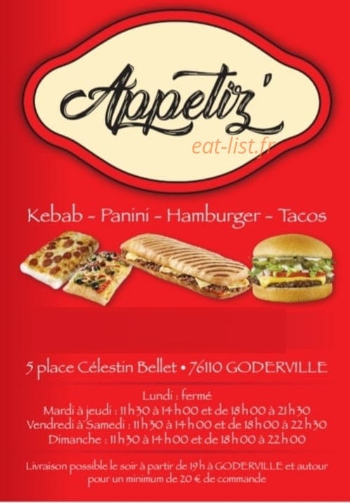 Appétiz' — carte page 1