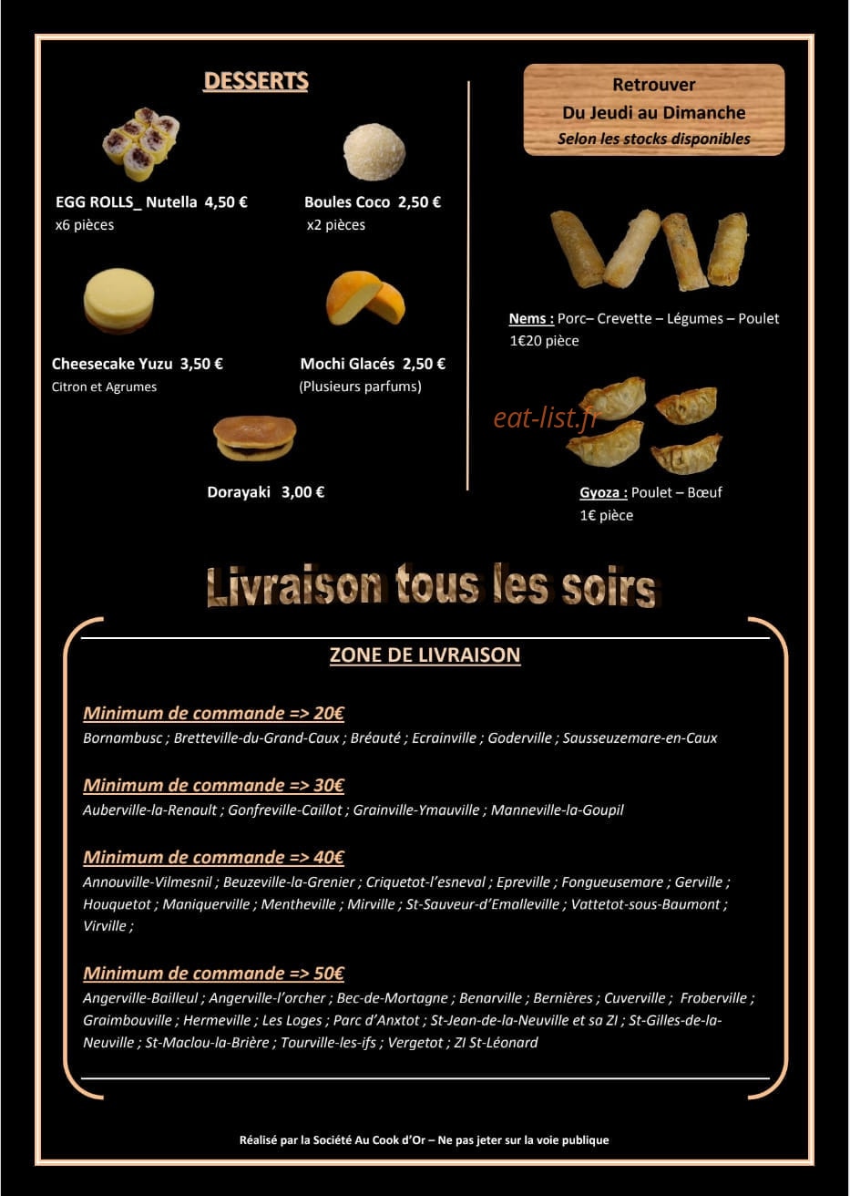 Au Cook D'or — carte page 4