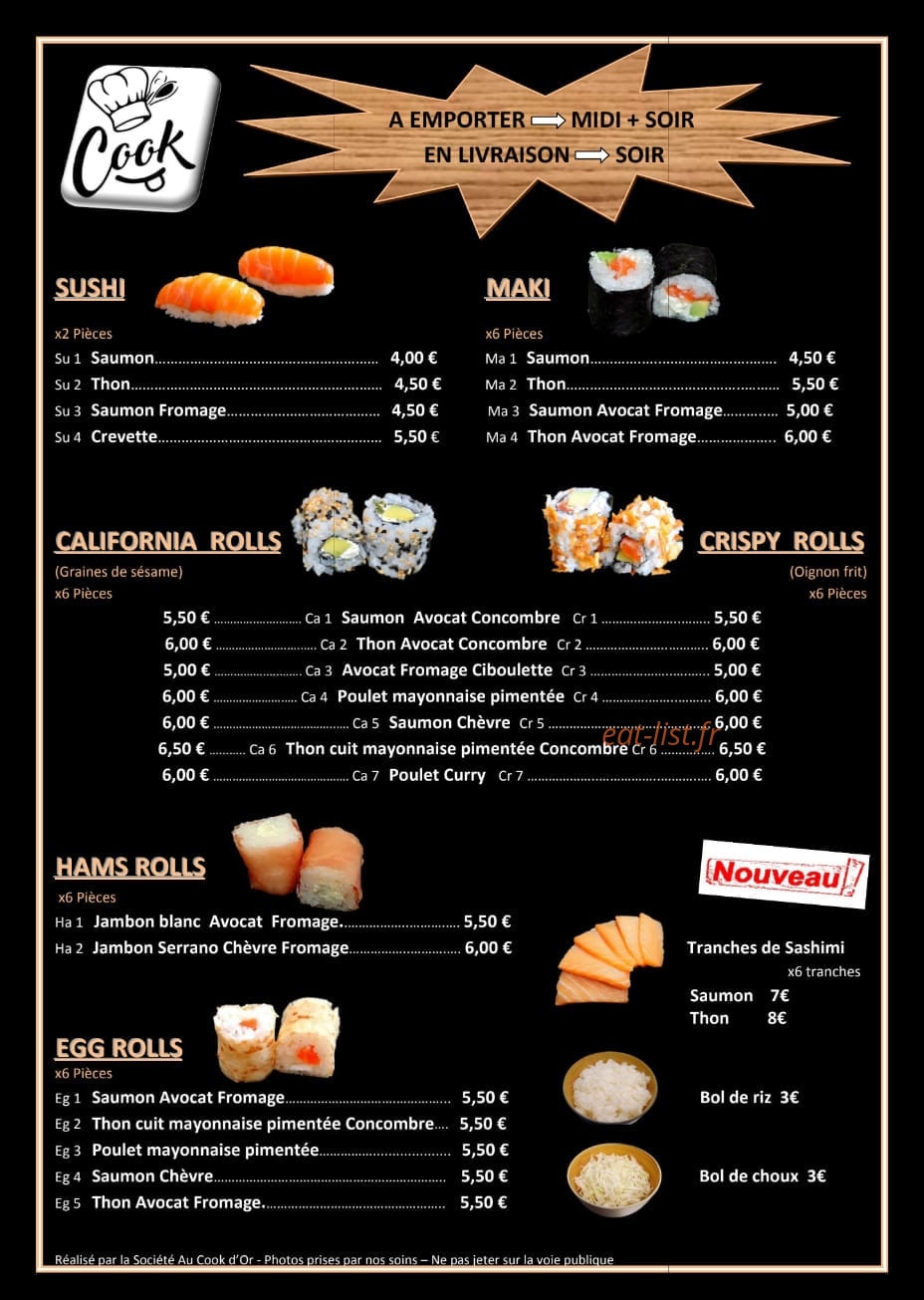 Au Cook D'or — carte page 3