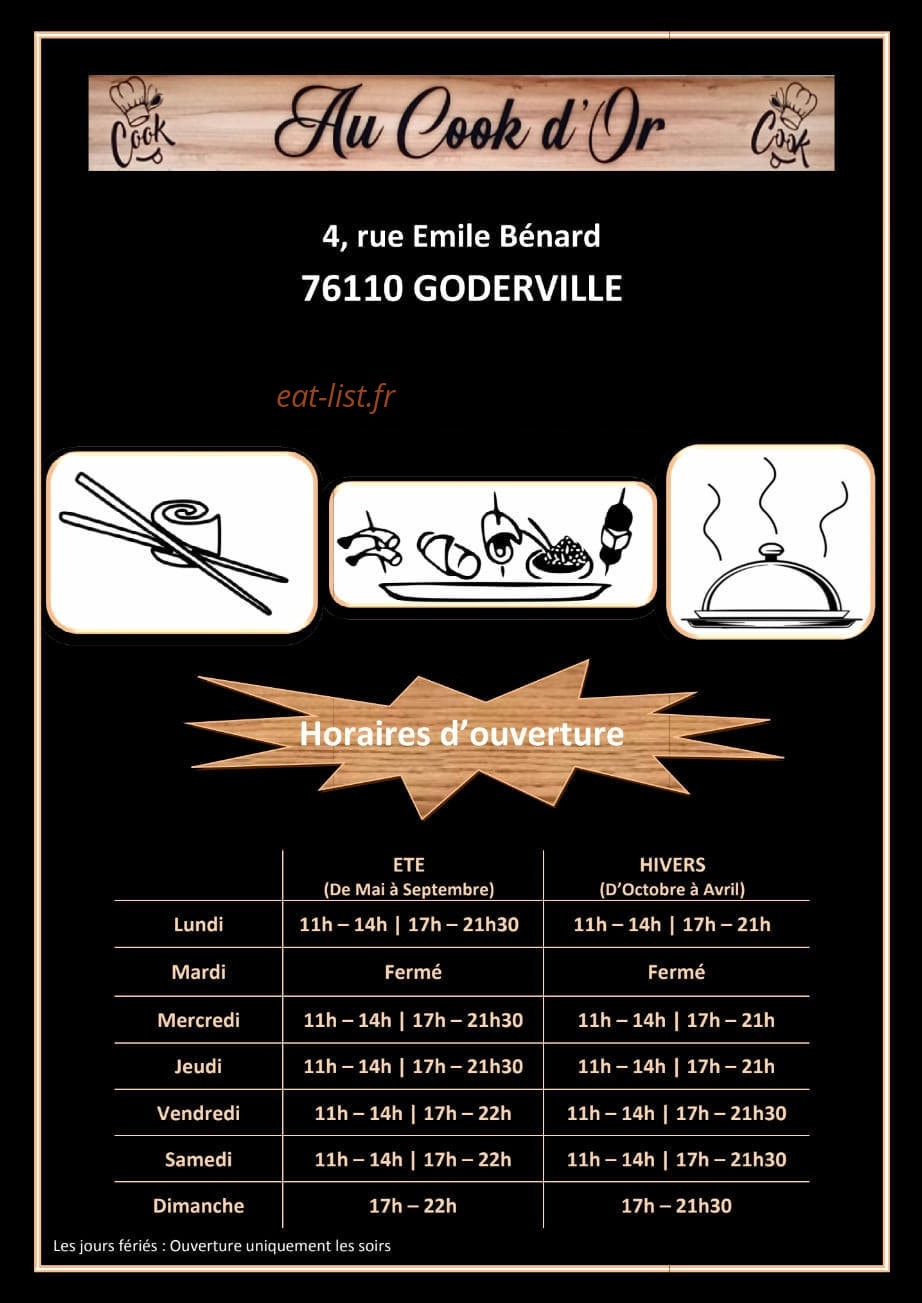 Au Cook D'or — carte page 1