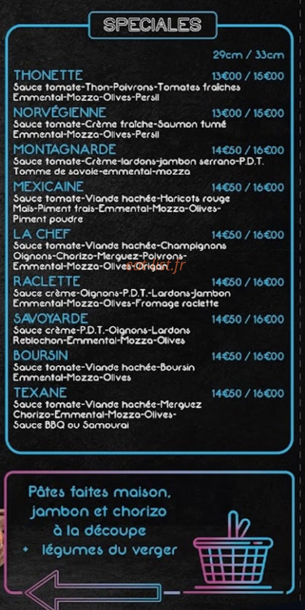 L&A Pizza — carte page 3