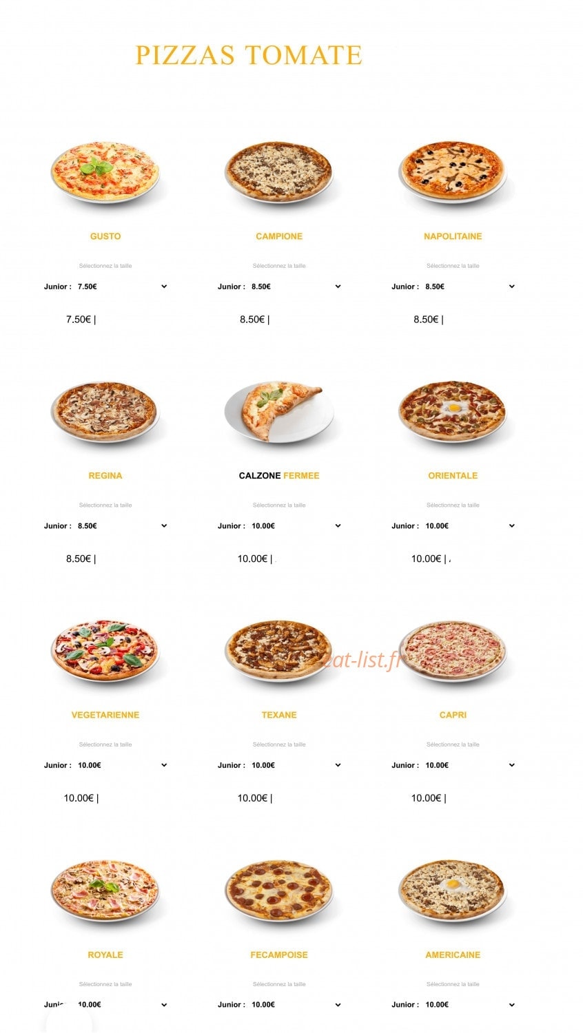 Pizza Gusto — carte page 3