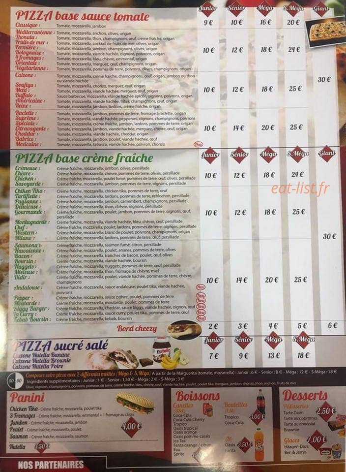 Pizza Land — carte page 2