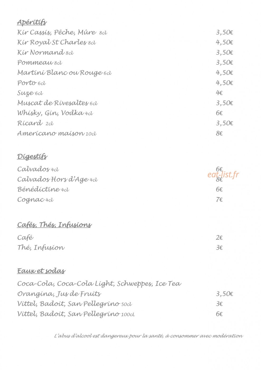 La Sirène — carte page 1