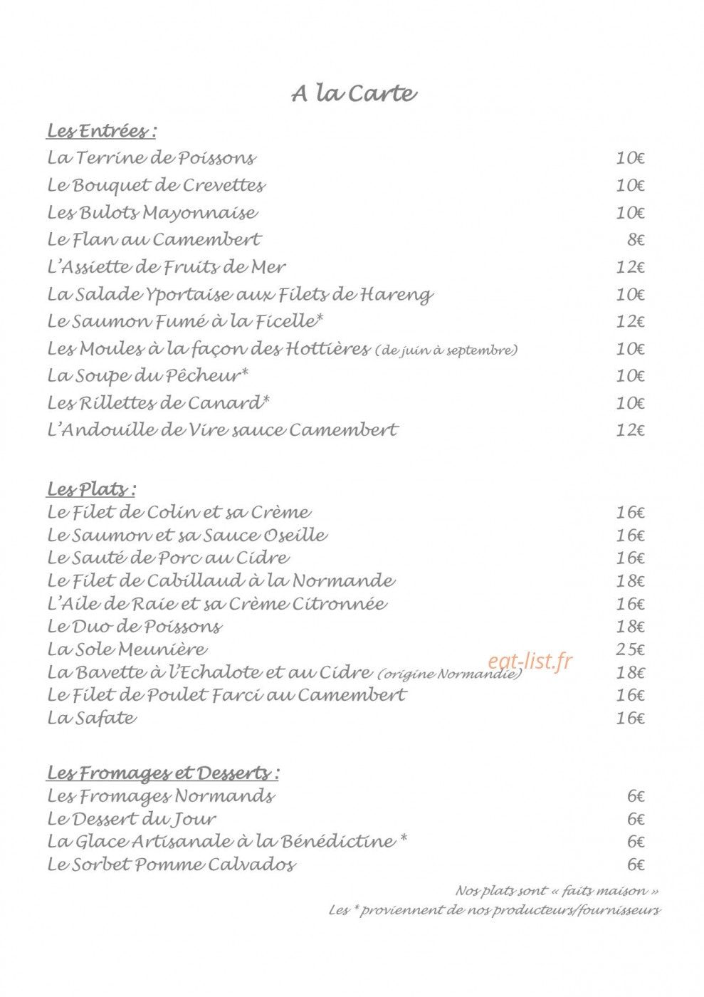 La Sirène — carte page 5