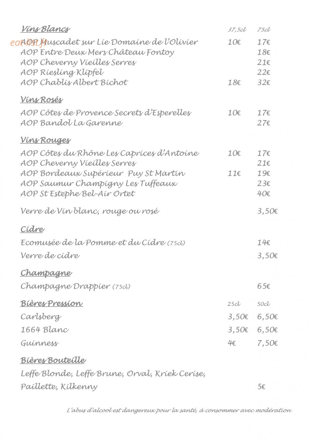 La Sirène — carte page 6