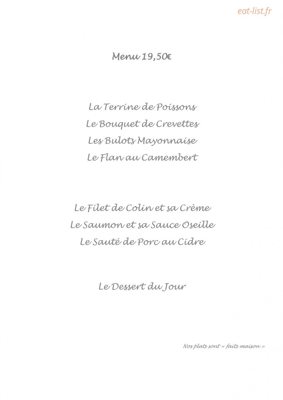 La Sirène — carte page 2