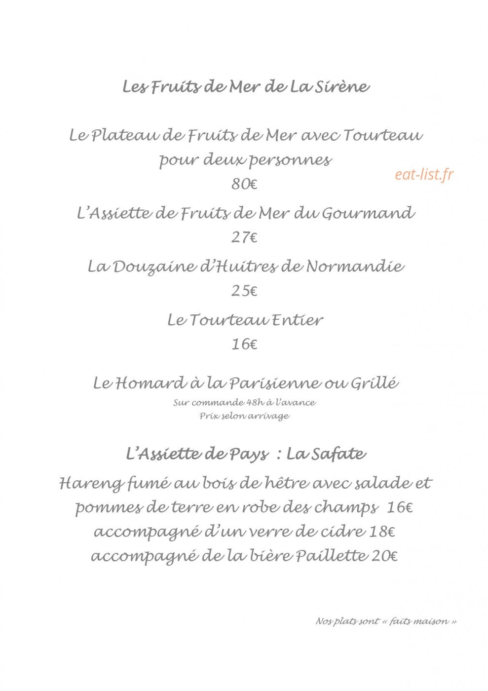 La Sirène — carte page 4