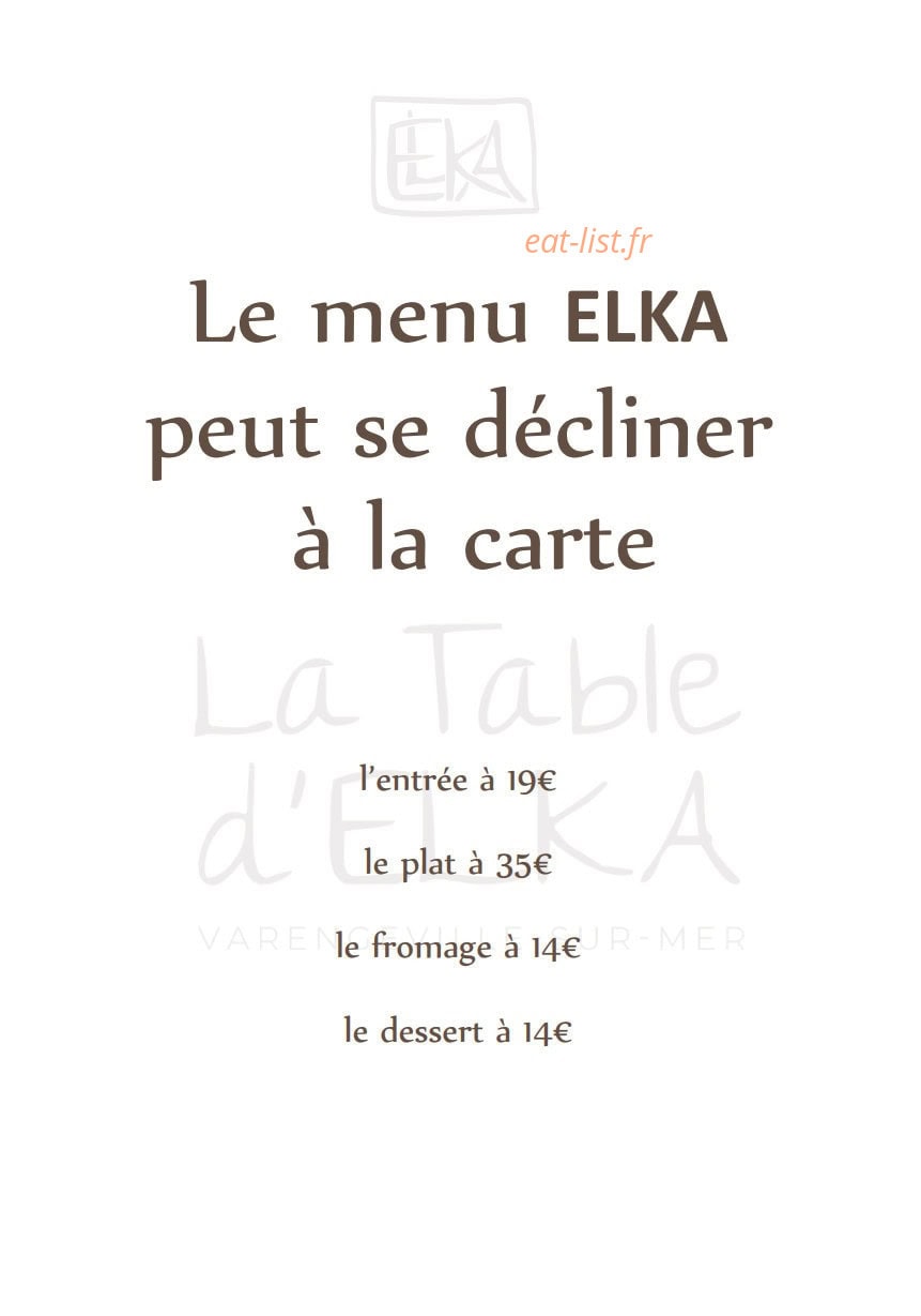 La Table D'Elka — carte page 5