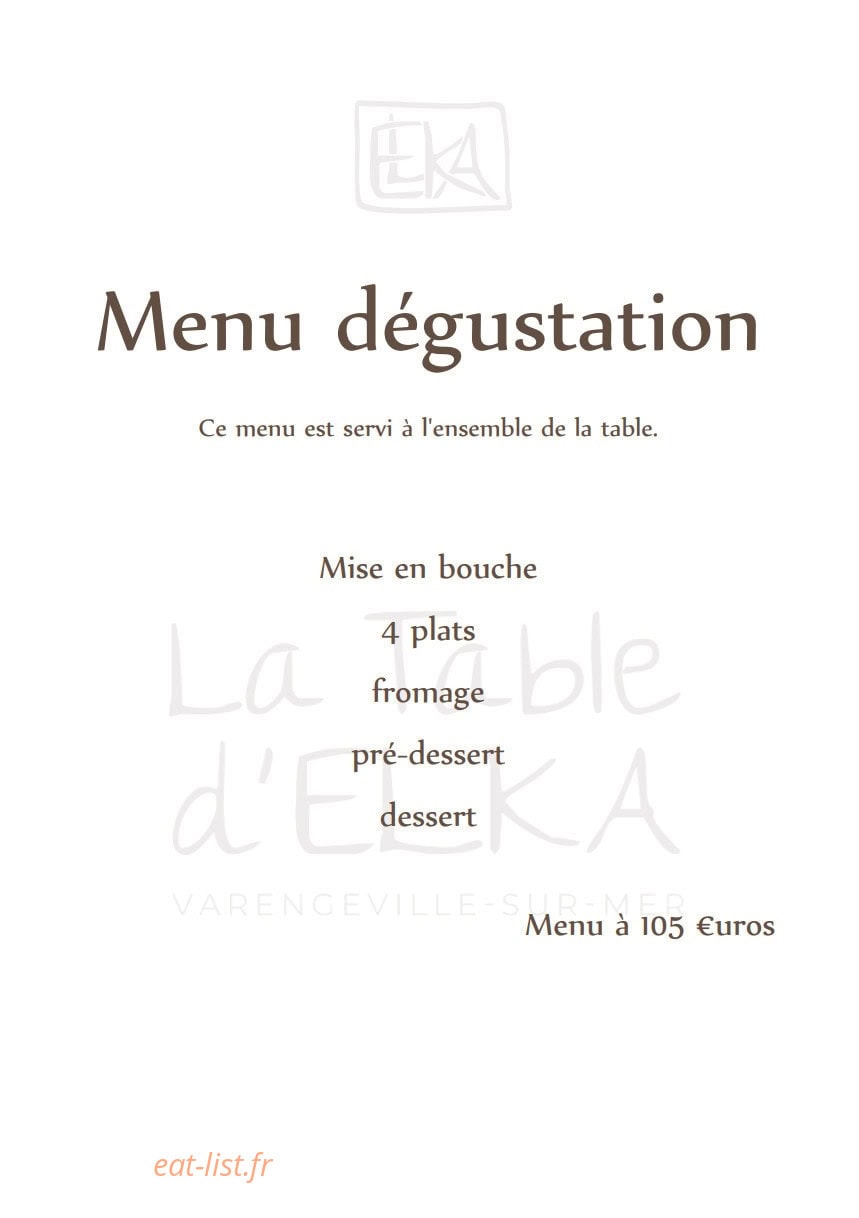 La Table D'Elka — carte page 6