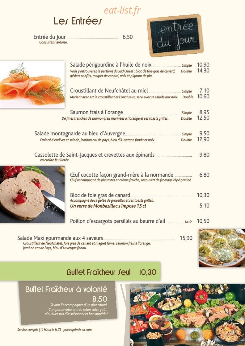 Chantegrill — carte page 2