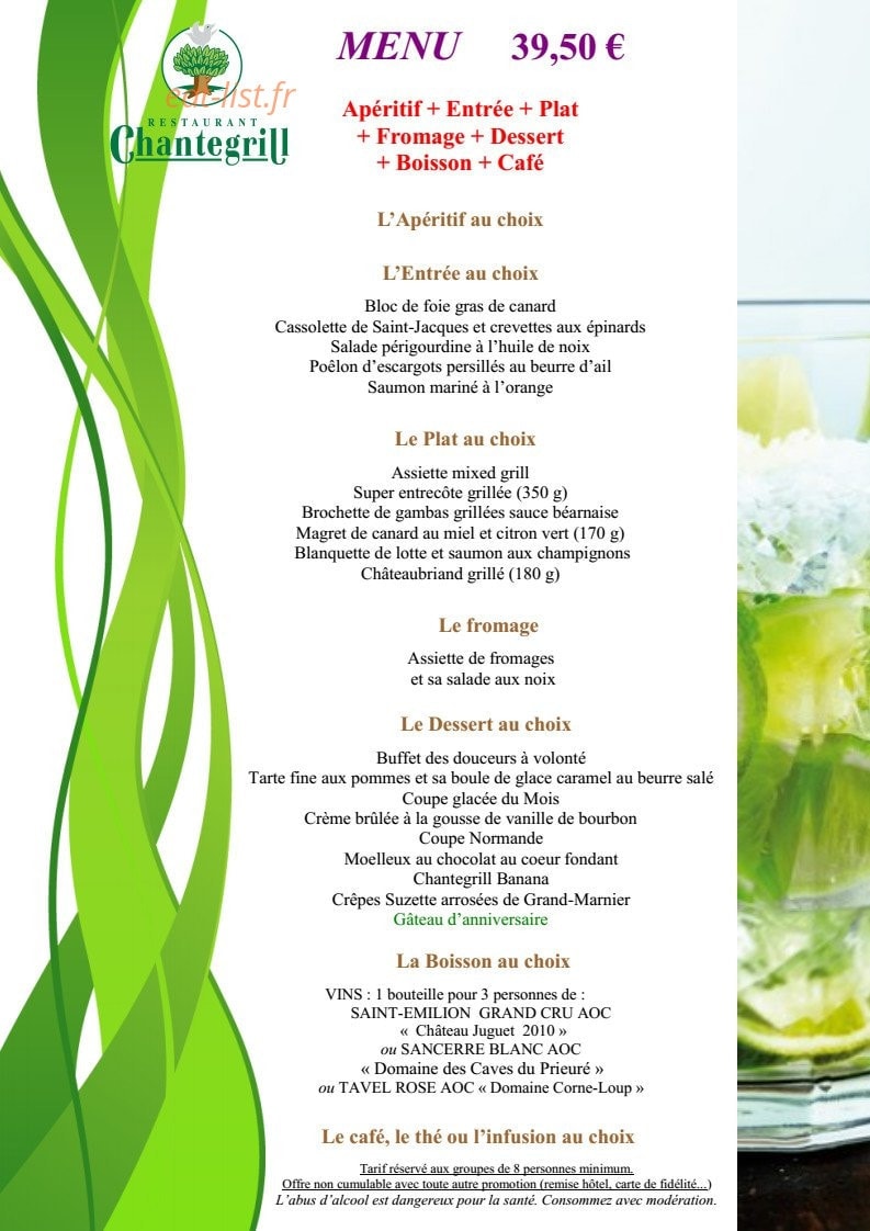 Chantegrill — carte page 11