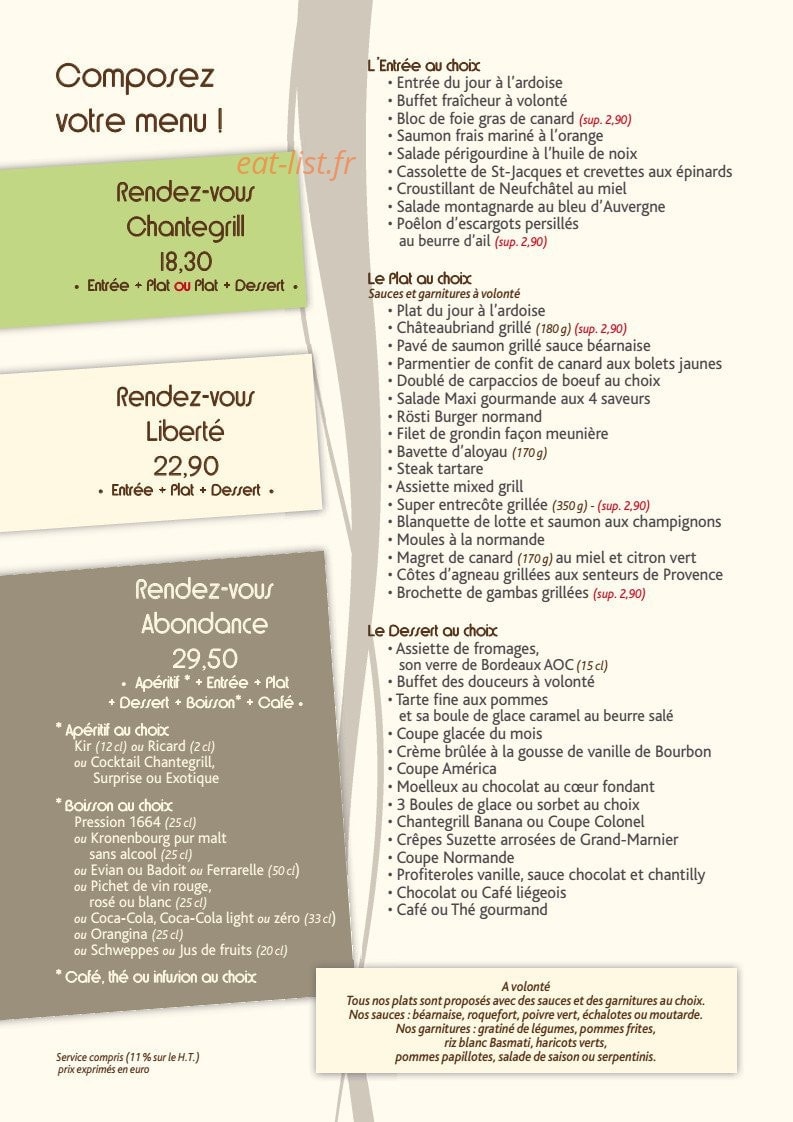 Chantegrill — carte page 6