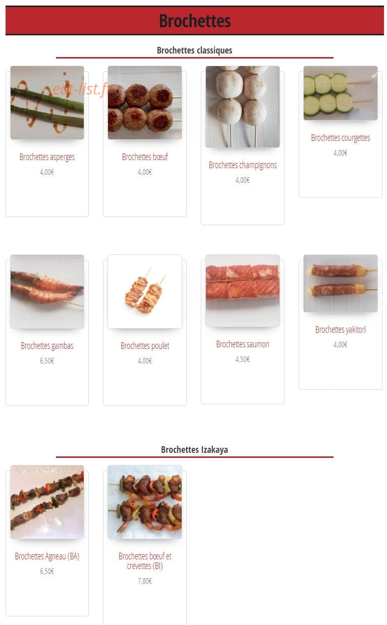 Izakaya — carte page 2