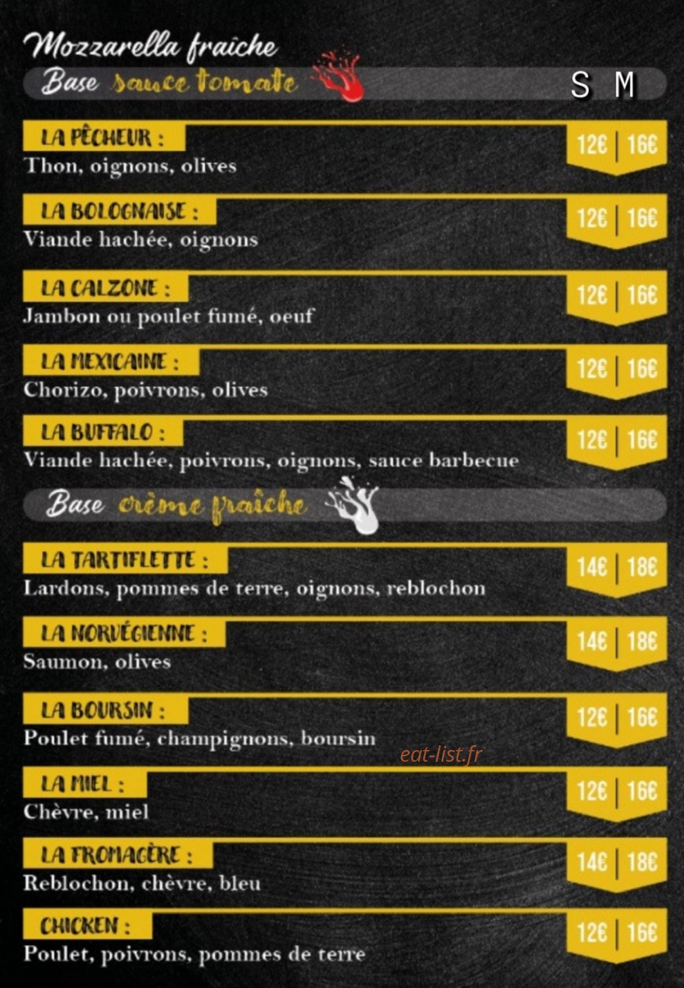 My Pizza Original — carte page 1