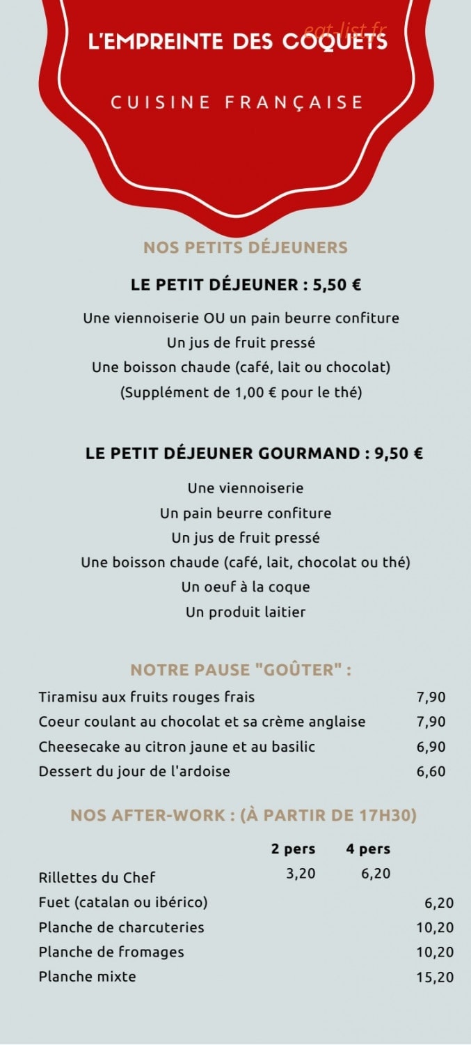 L'empreinte des coquets — carte page 1