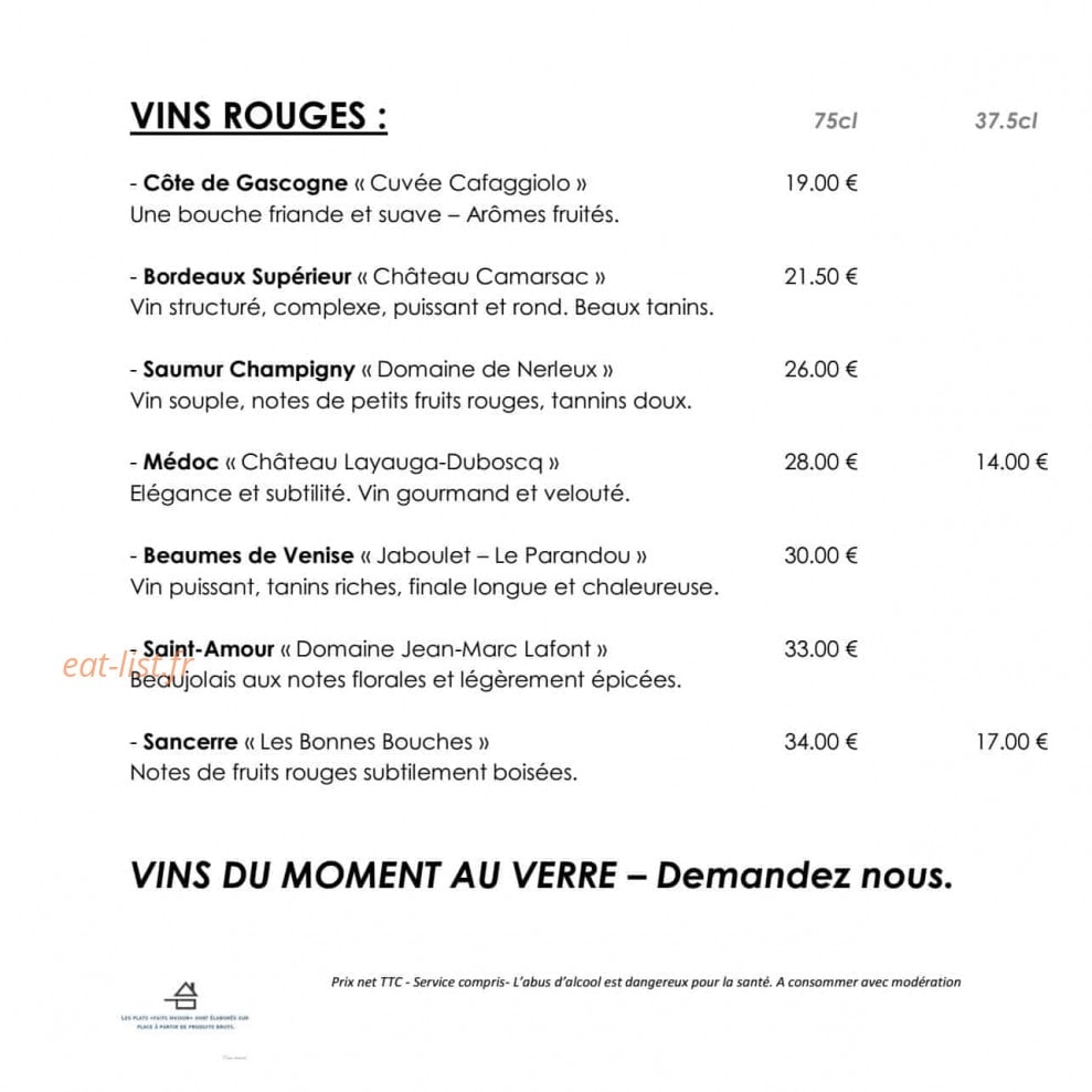 La Table d'Erisay — carte page 5