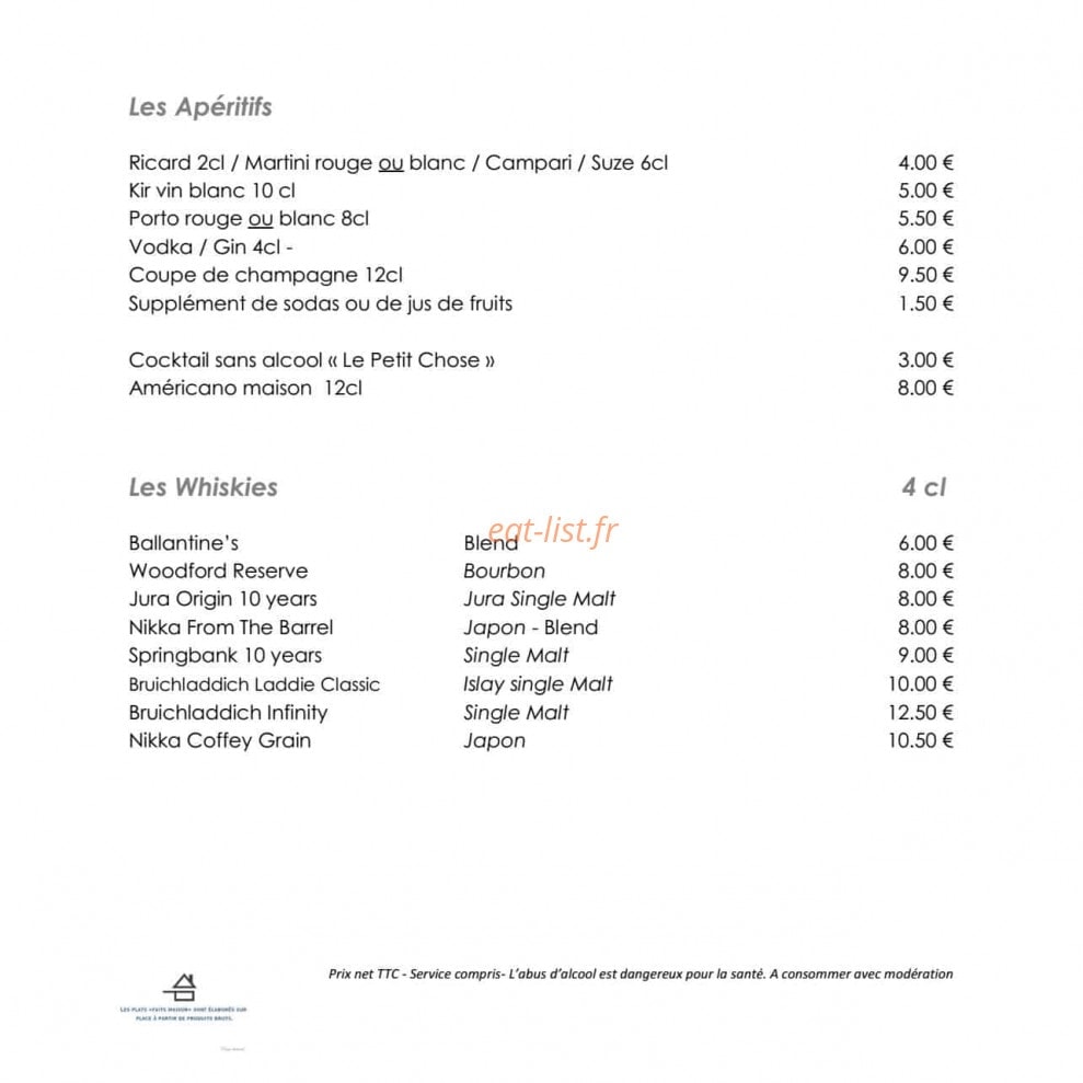 La Table d'Erisay — carte page 2