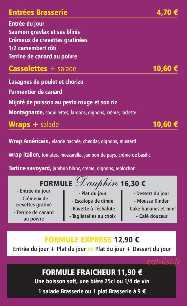 Le Dauphin café — carte page 3