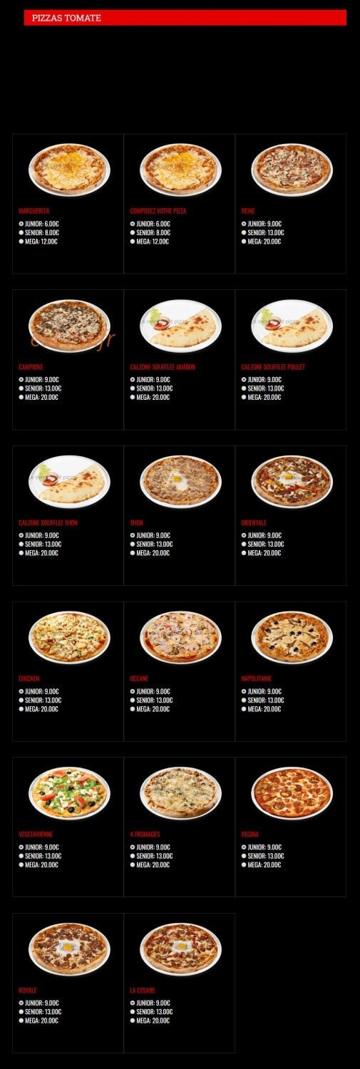 Le Mont Saint Pizza — carte page 2