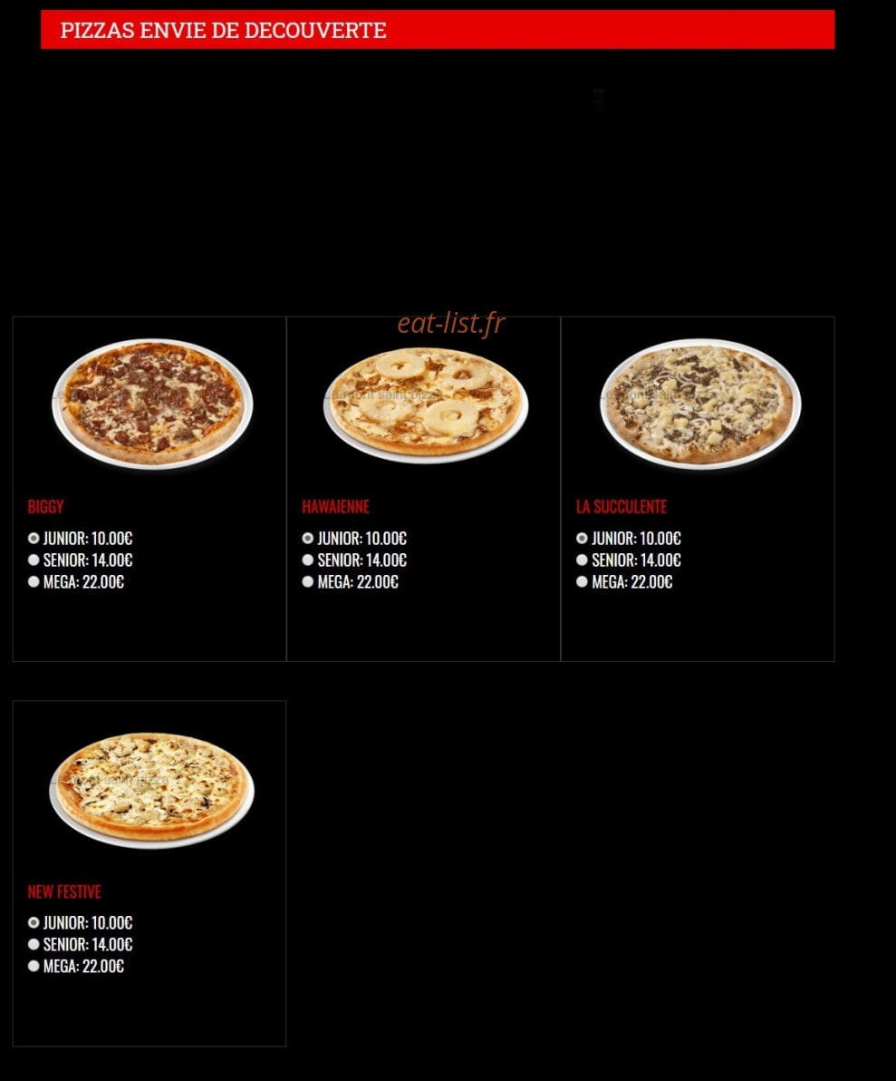 Le Mont Saint Pizza — carte page 5