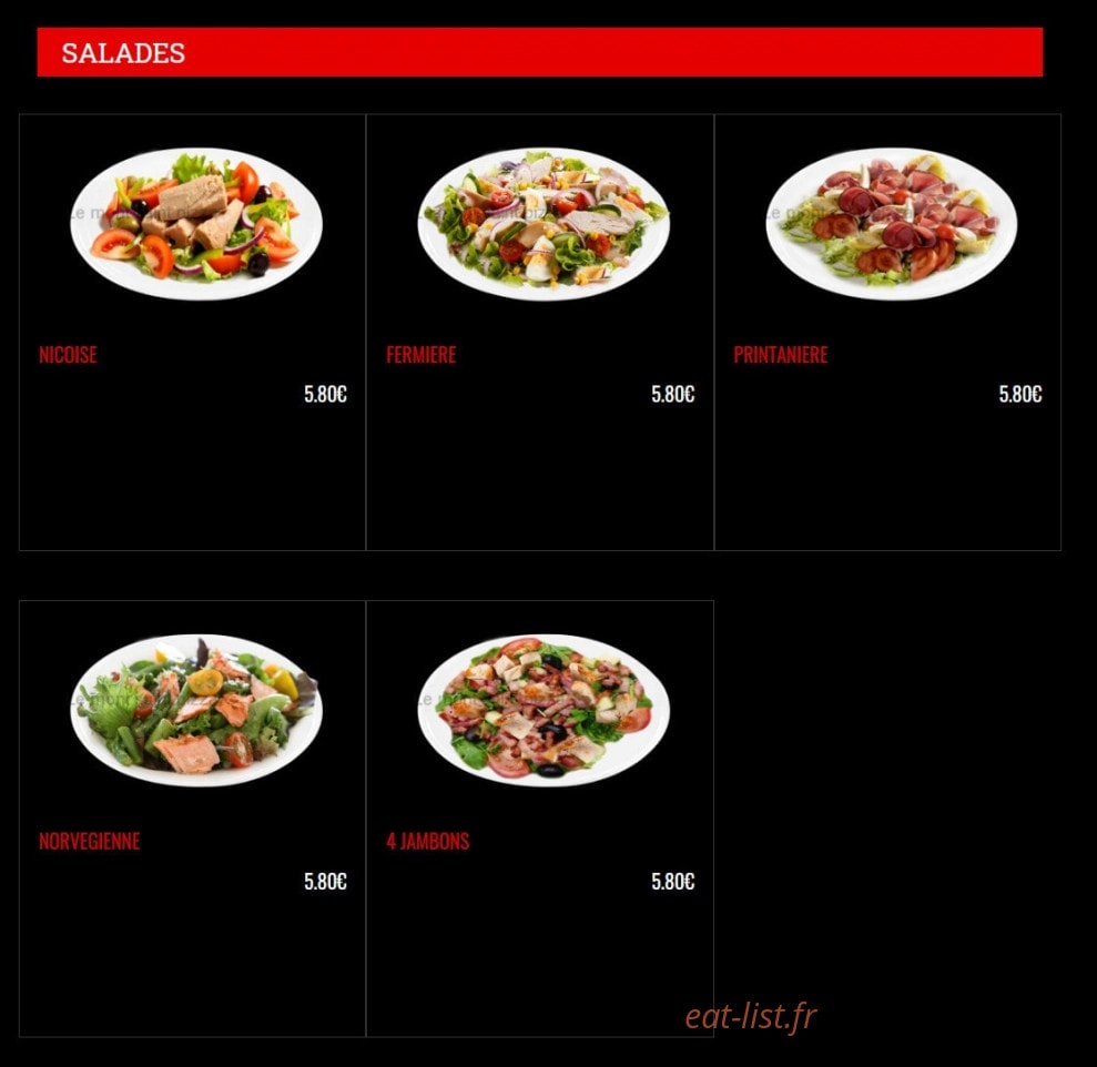 Le Mont Saint Pizza — carte page 8