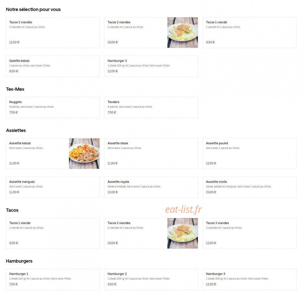 World food — carte page 1