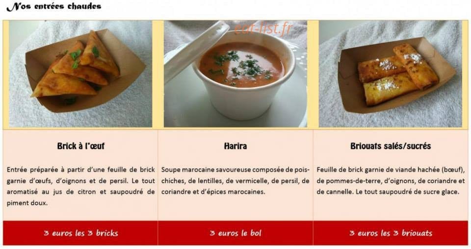 Aux Saveurs Berbères — carte page 3