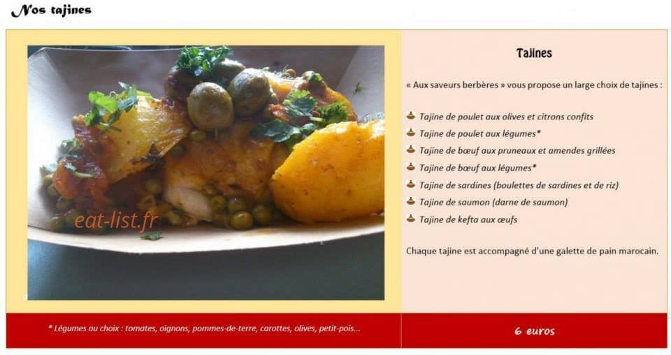 Aux Saveurs Berbères — carte page 4