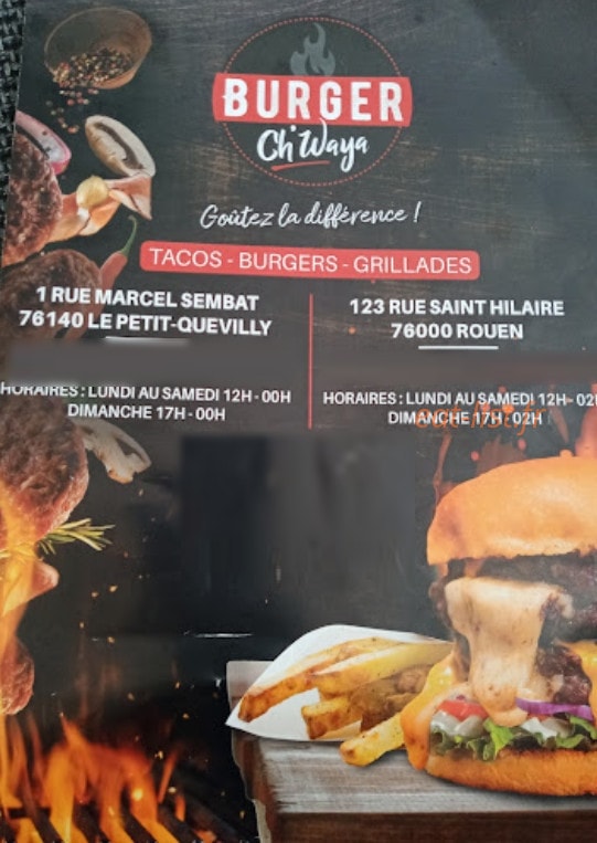 Burger Ch'waya — carte page 1