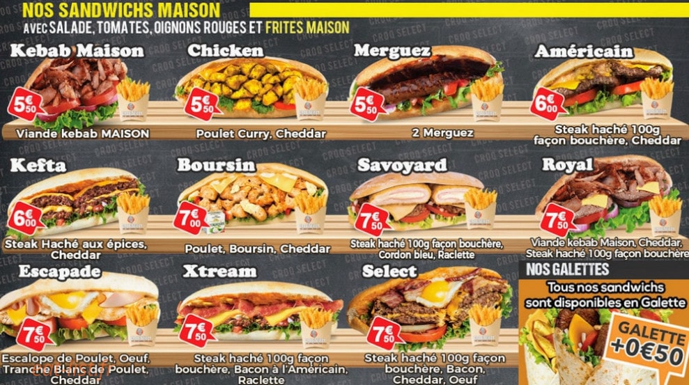 Croq Select — carte page 2