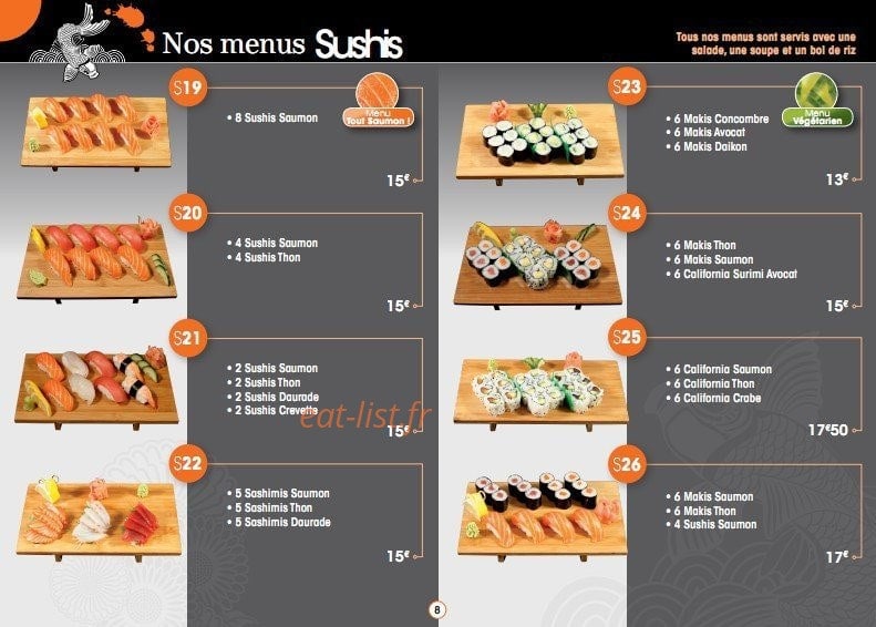 Fujiya Sushi Rive Gauche — carte page 3
