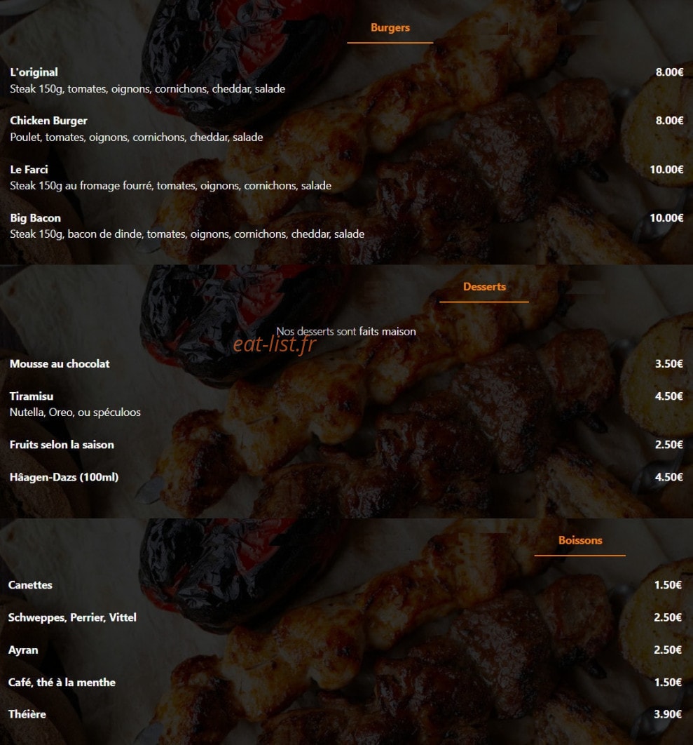 Grillades à la Braise — carte page 3
