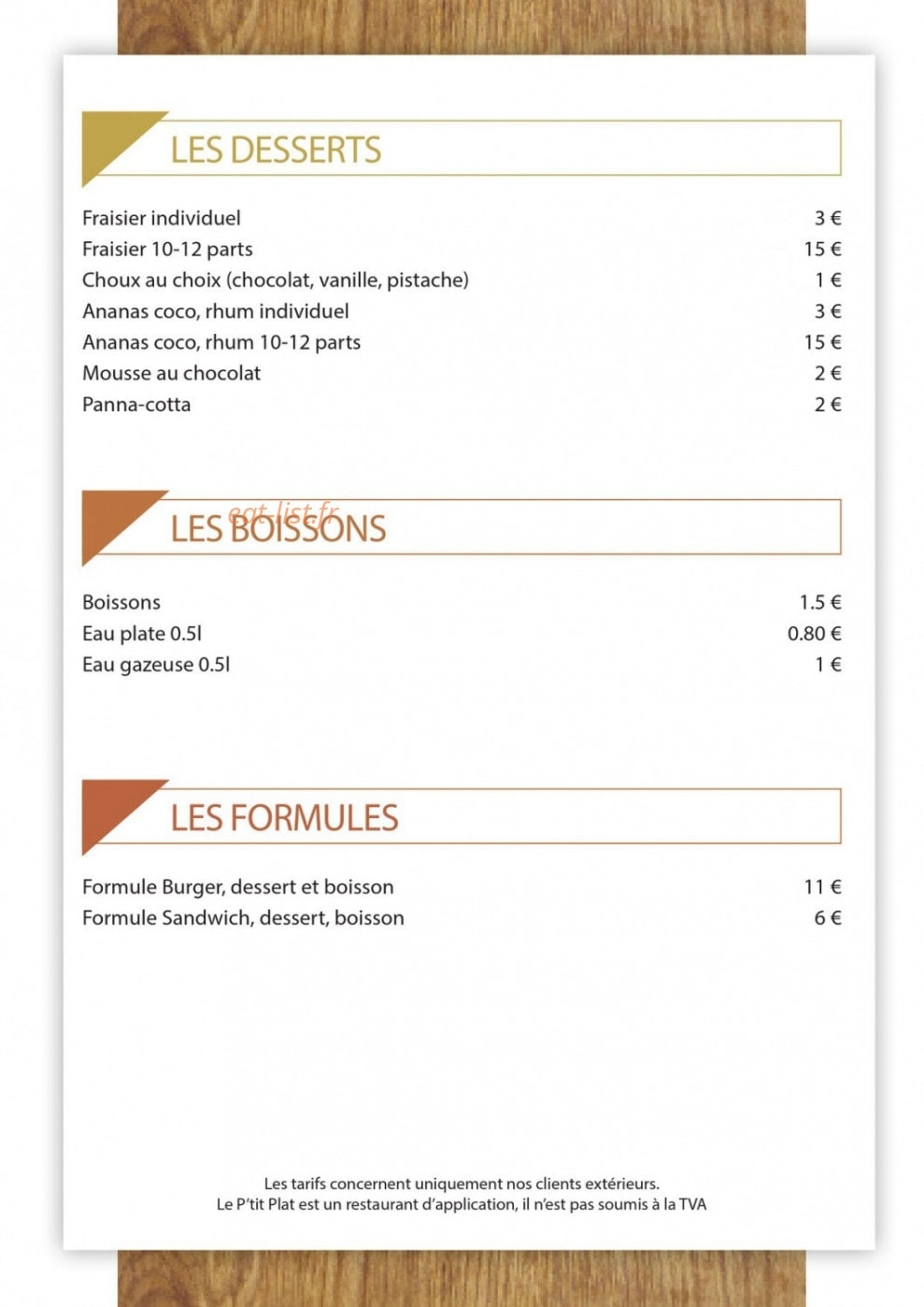 Le P'tit Plat — carte page 3