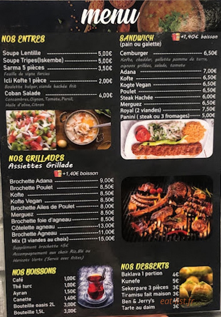 Lider Grillade — carte page 1