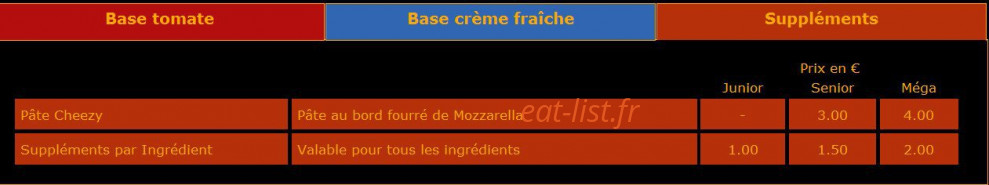 Pizza Max — carte page 3