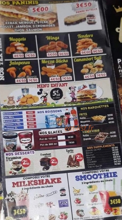 The King Food — carte page 3