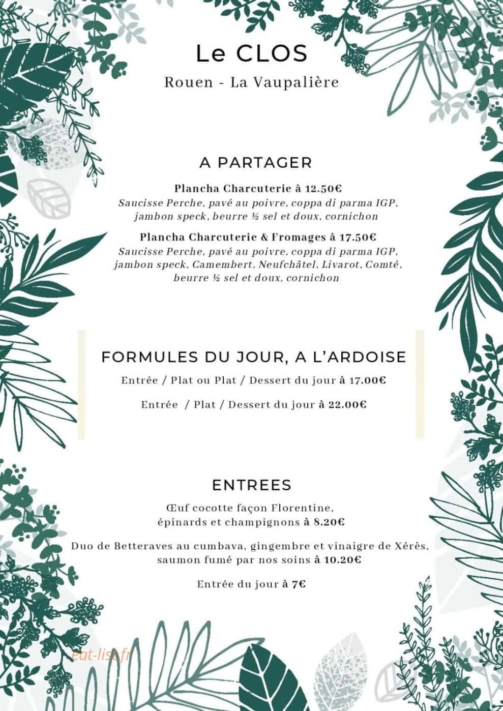 Le Clos De La Vaupalière — carte page 2