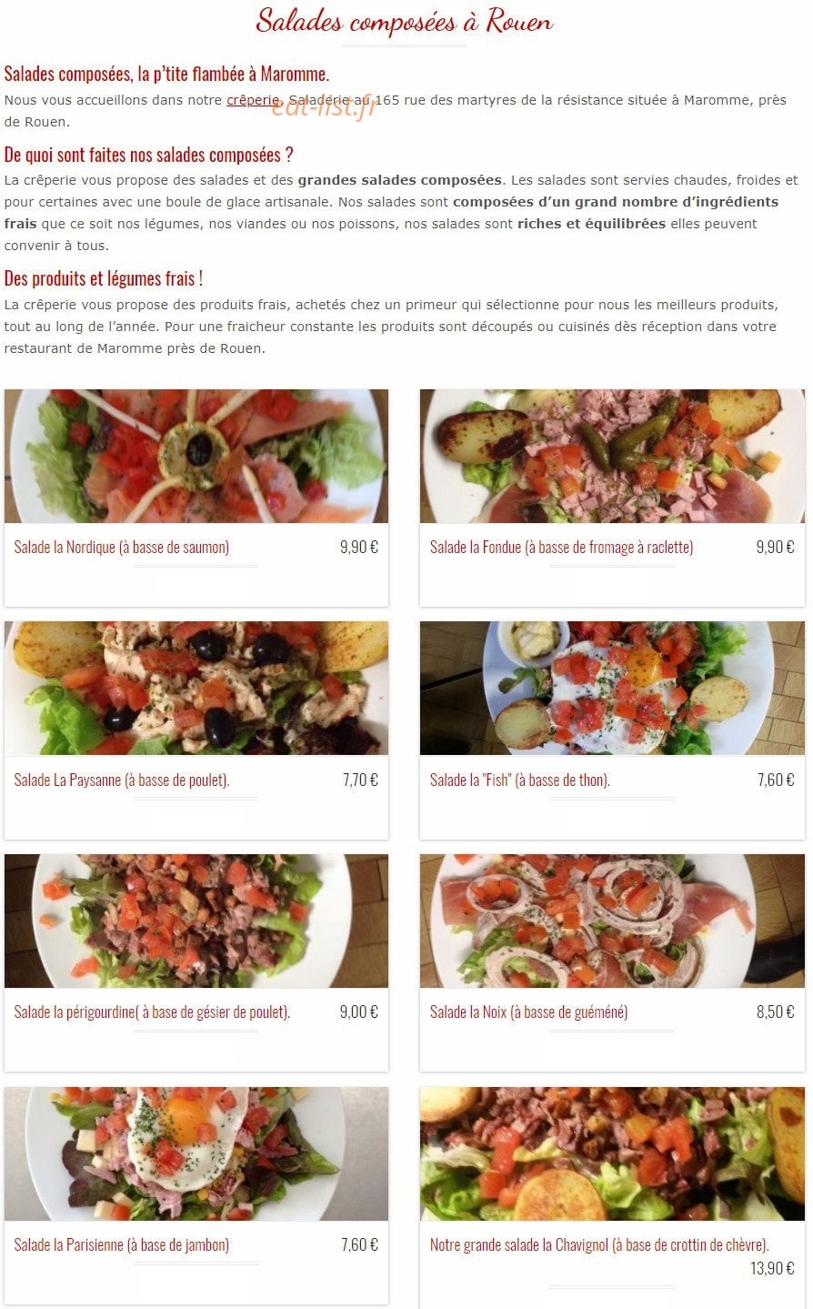 La P'tite Flambée — carte page 5