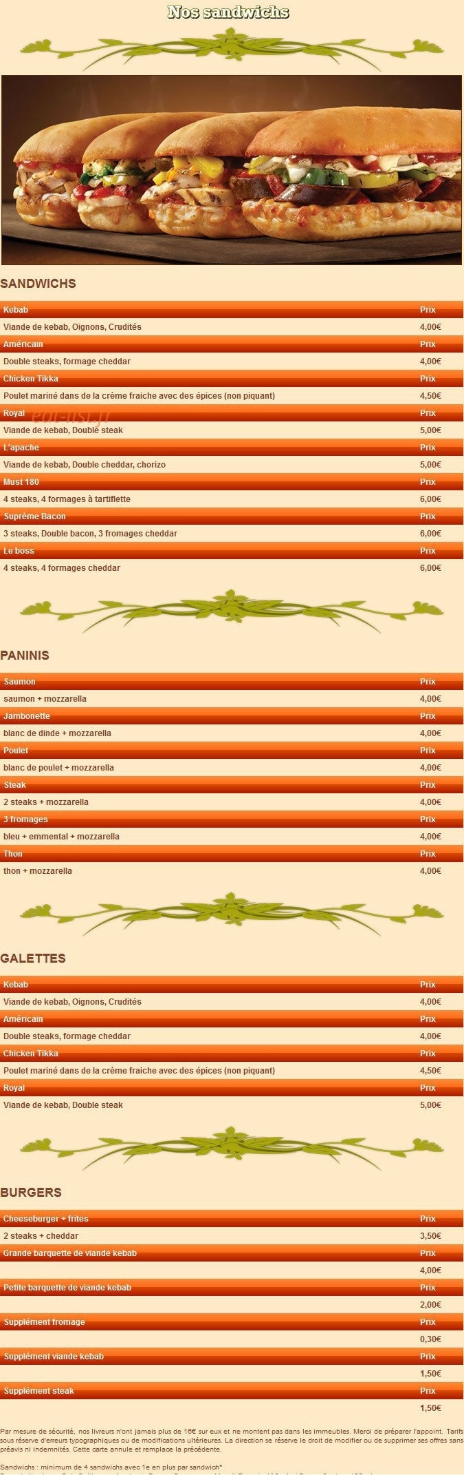 Le Pacha — carte page 2